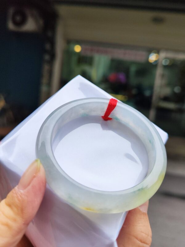 🌸  放光玻璃種飄蜜黃正圈手鐲  天然緬甸玉A貨 🌸