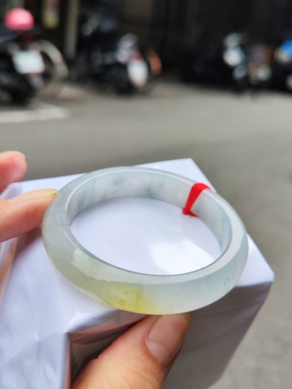 🌸  放光玻璃種飄蜜黃正圈手鐲  天然緬甸玉A貨 🌸