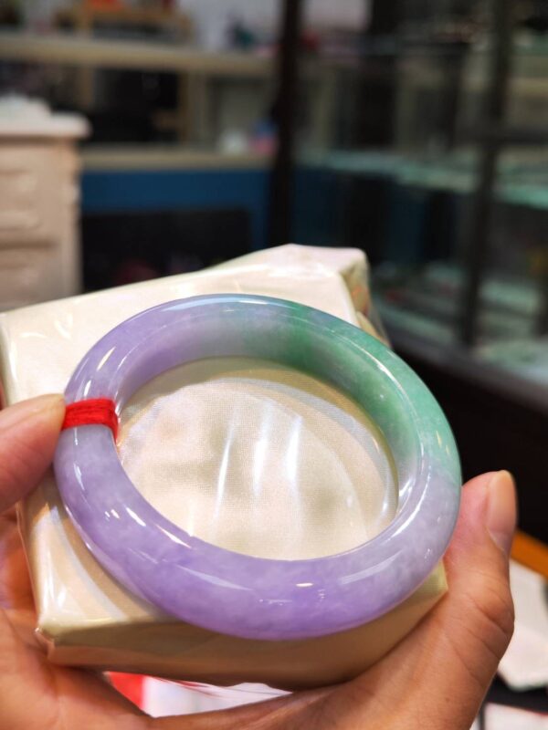 🌸濃紫羅蘭春彩正圈手鐲  天然緬甸玉A貨 🌸