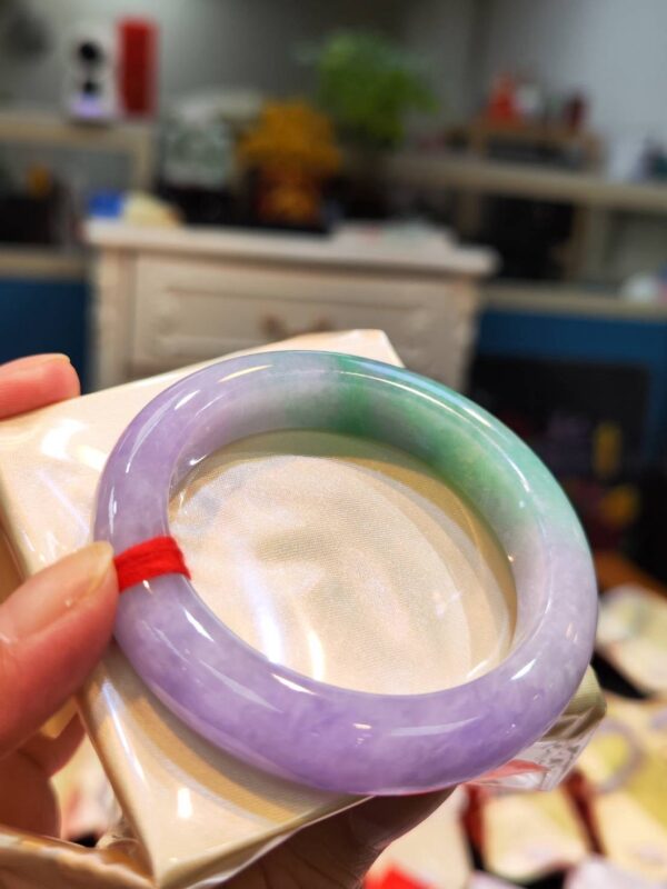 🌸濃紫羅蘭春彩正圈手鐲  天然緬甸玉A貨 🌸