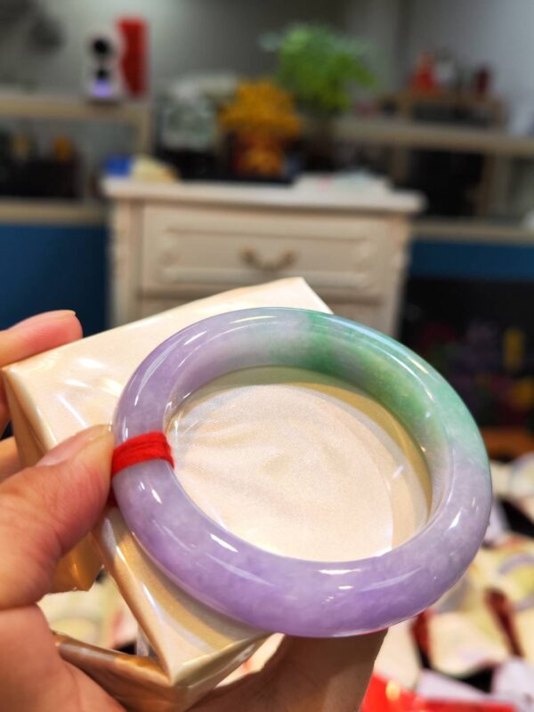 🌸濃紫羅蘭春彩正圈手鐲  天然緬甸玉A貨 🌸