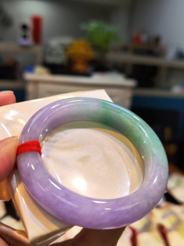 🌸濃紫羅蘭春彩正圈手鐲  天然緬甸玉A貨 🌸