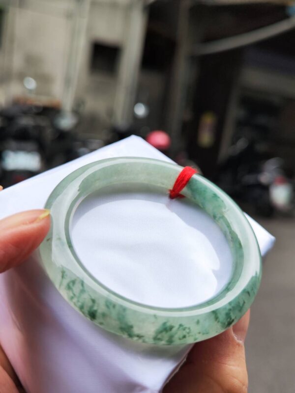 🌸  冰玻種飄花正圈圓骨手鐲  天然緬甸玉A貨 🌸