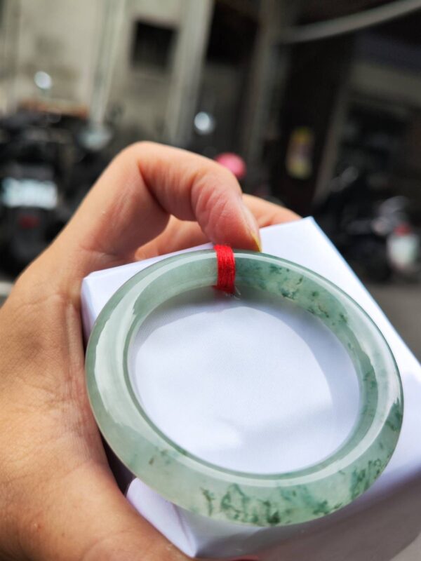 🌸  冰玻種飄花正圈圓骨手鐲  天然緬甸玉A貨 🌸