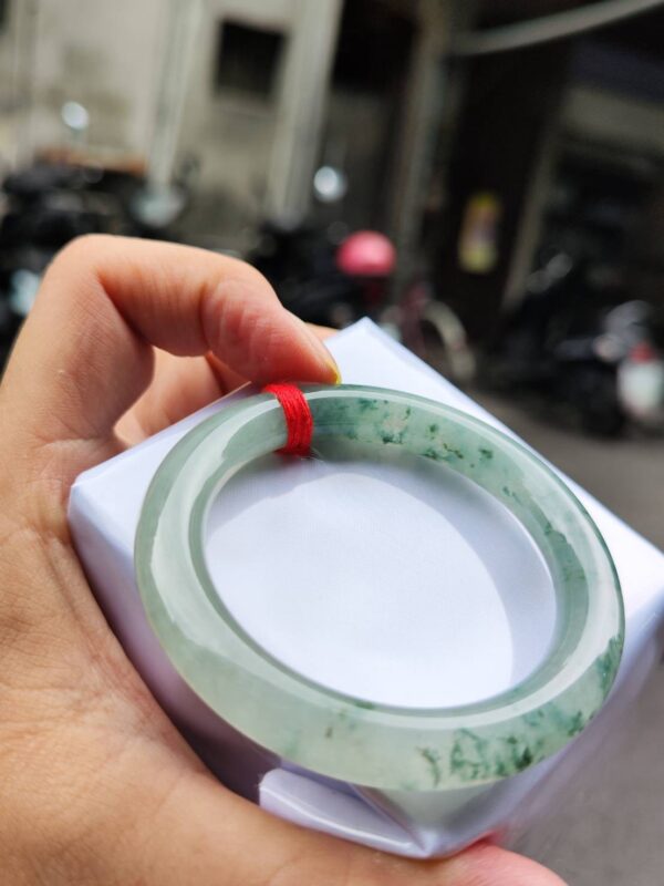 🌸  冰玻種飄花正圈圓骨手鐲  天然緬甸玉A貨 🌸