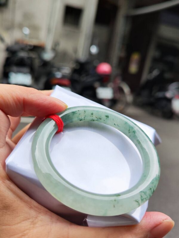 🌸  冰玻種飄花正圈圓骨手鐲  天然緬甸玉A貨 🌸