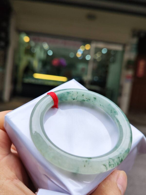 🌸  冰玻種飄花正圈圓骨手鐲  天然緬甸玉A貨 🌸