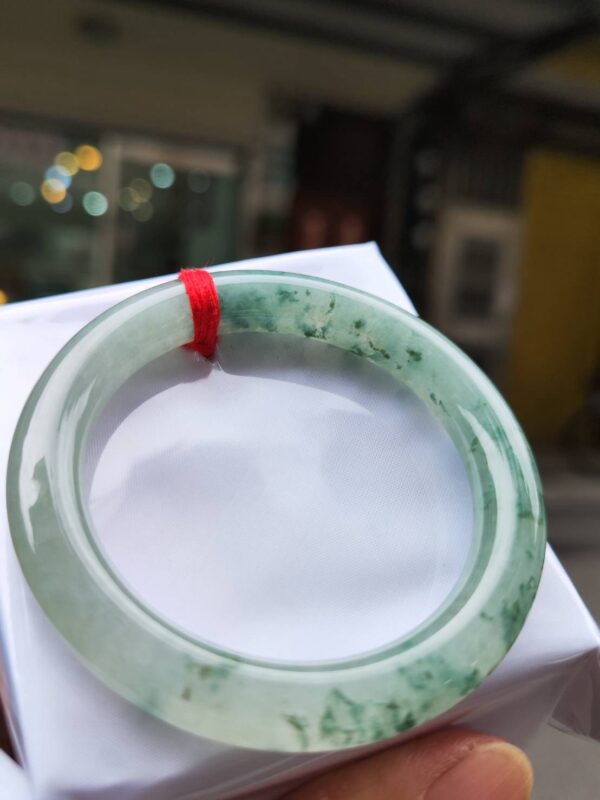 🌸  冰玻種飄花正圈圓骨手鐲  天然緬甸玉A貨 🌸