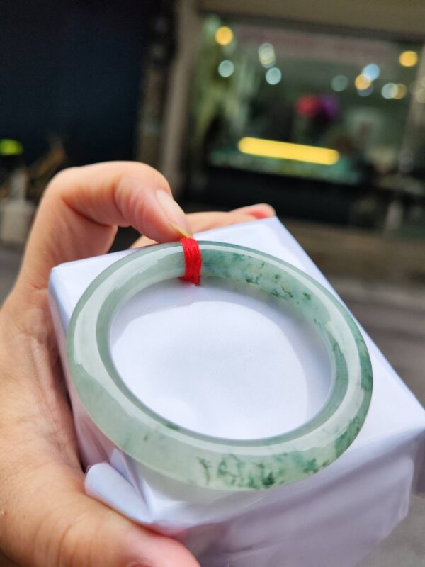 🌸  冰玻種飄花正圈圓骨手鐲  天然緬甸玉A貨 🌸