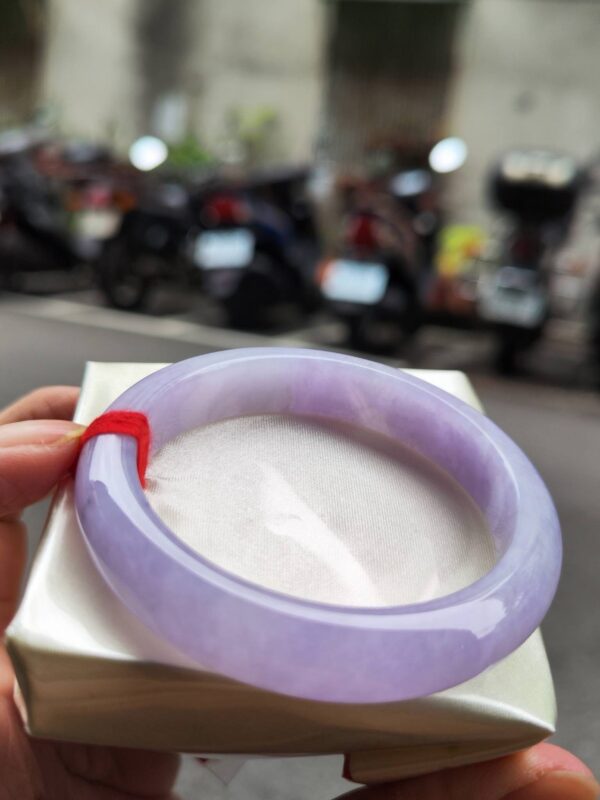 🌸滿色濃紫羅蘭正圈手鐲  天然緬甸玉A貨 🌸