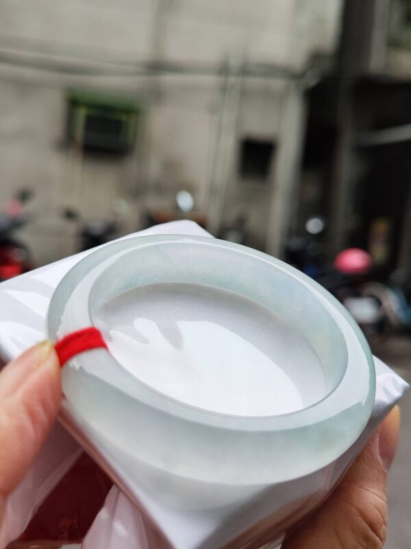 🌸  放光玻璃種白月光正圈手鐲  天然緬甸玉A貨 🌸
