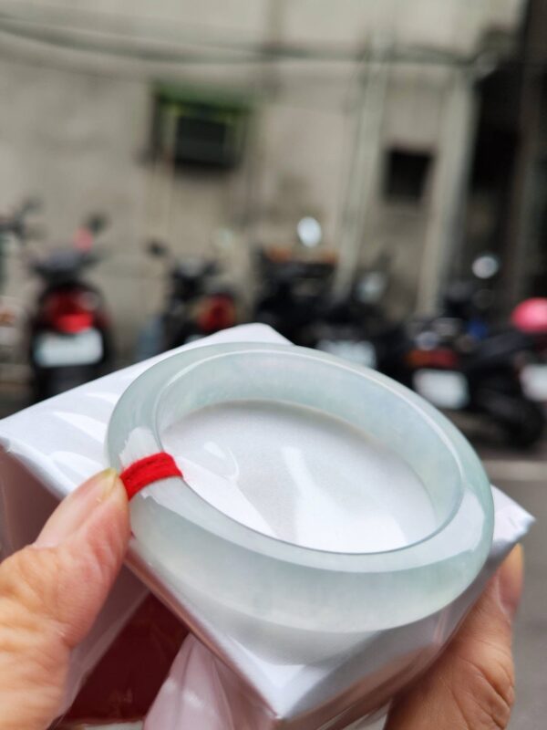 🌸  放光玻璃種白月光正圈手鐲  天然緬甸玉A貨 🌸