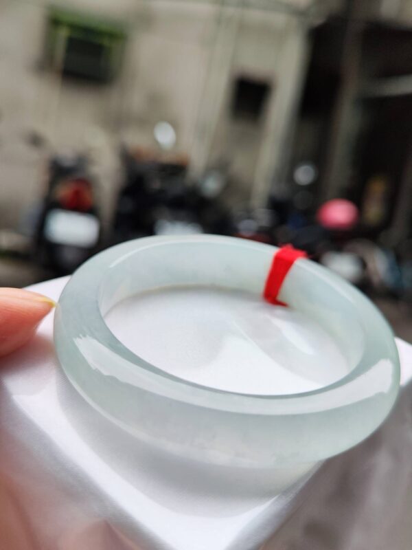 🌸  放光玻璃種白月光正圈手鐲  天然緬甸玉A貨 🌸