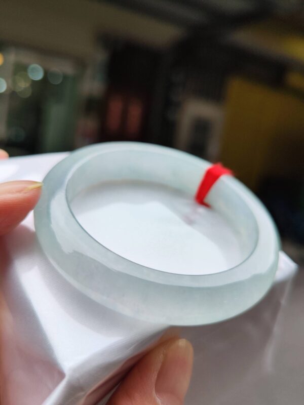 🌸  放光玻璃種白月光正圈手鐲  天然緬甸玉A貨 🌸