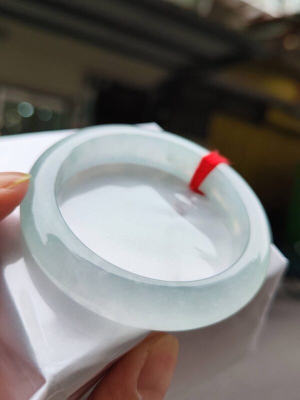 🌸  放光玻璃種白月光正圈手鐲  天然緬甸玉A貨 🌸