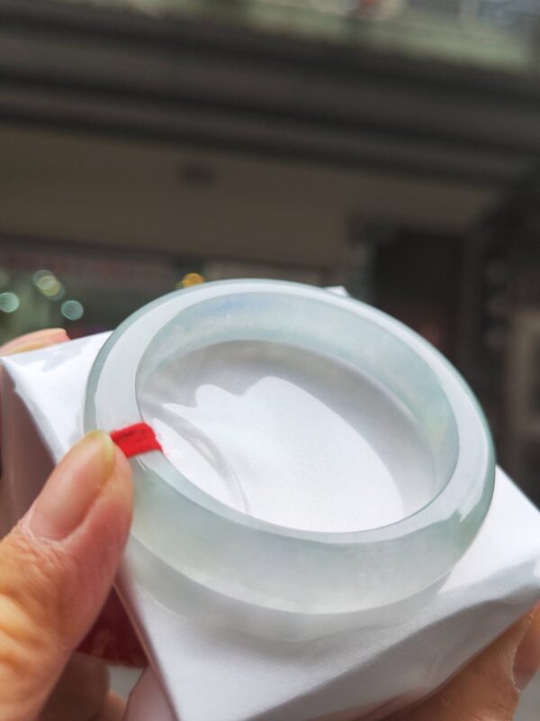 🌸  放光玻璃種白月光正圈手鐲  天然緬甸玉A貨 🌸