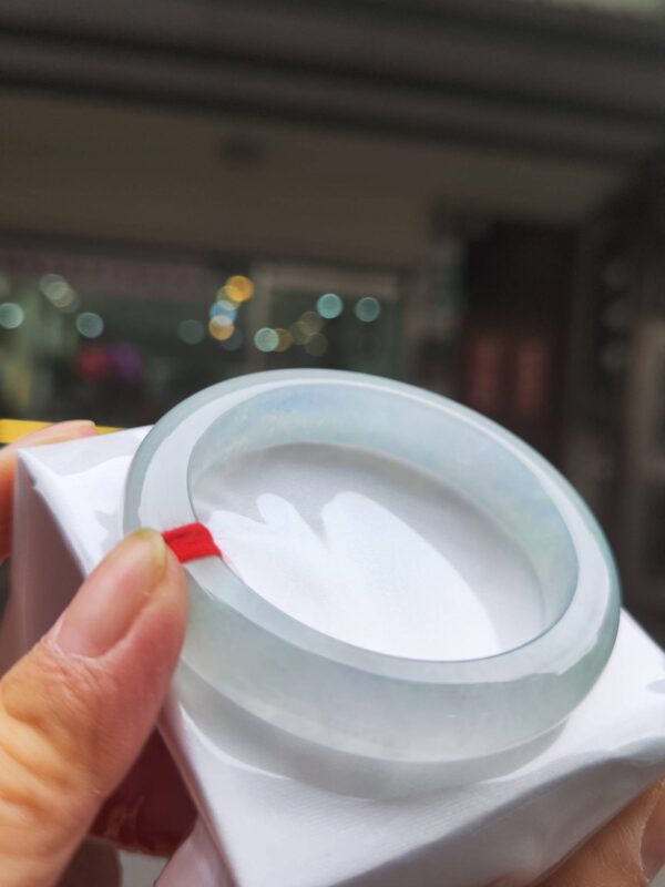 🌸  放光玻璃種白月光正圈手鐲  天然緬甸玉A貨 🌸