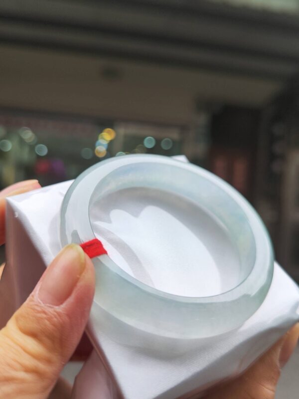 🌸  放光玻璃種白月光正圈手鐲  天然緬甸玉A貨 🌸