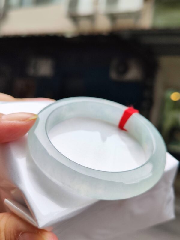 🌸  放光玻璃種白月光正圈手鐲  天然緬甸玉A貨 🌸