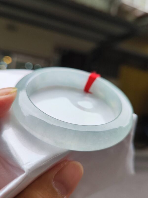 🌸  放光玻璃種白月光正圈手鐲  天然緬甸玉A貨 🌸