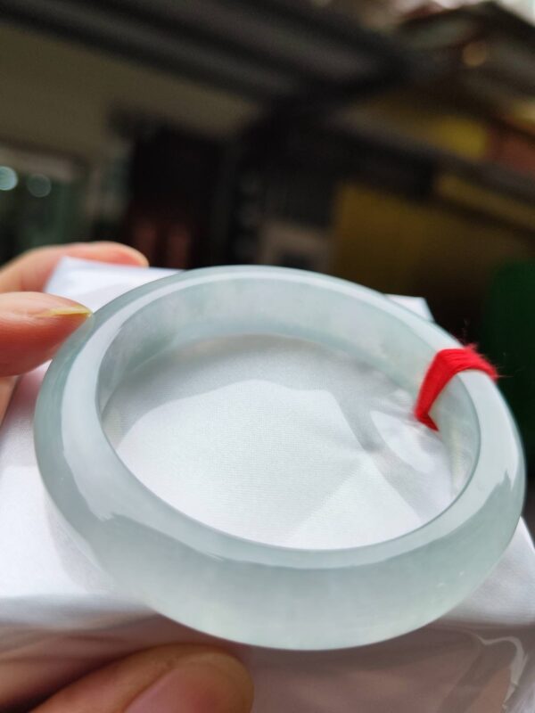 🌸  放光玻璃種白月光正圈手鐲  天然緬甸玉A貨 🌸