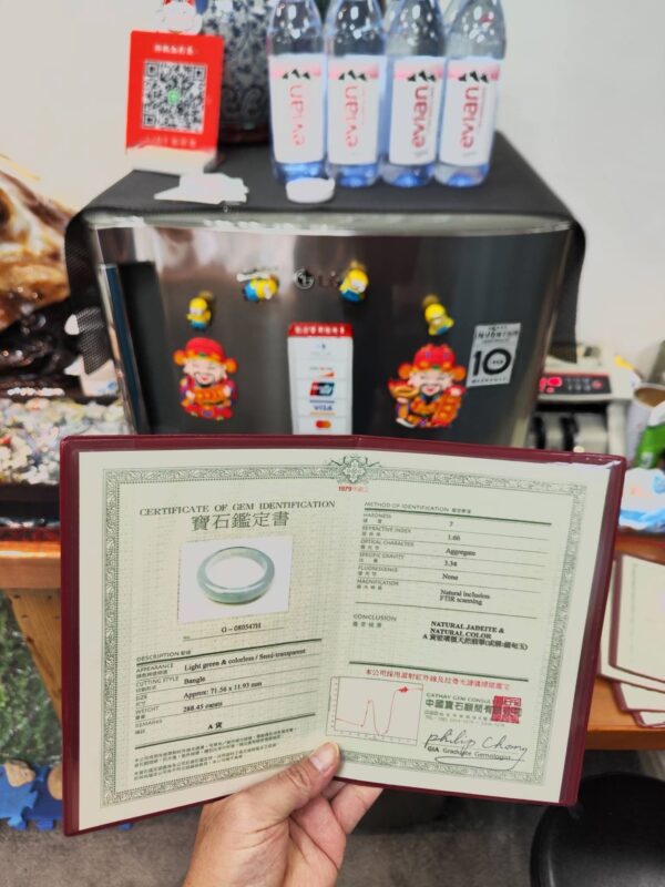 🌸  放光玻璃種白月光正圈手鐲  天然緬甸玉A貨 🌸