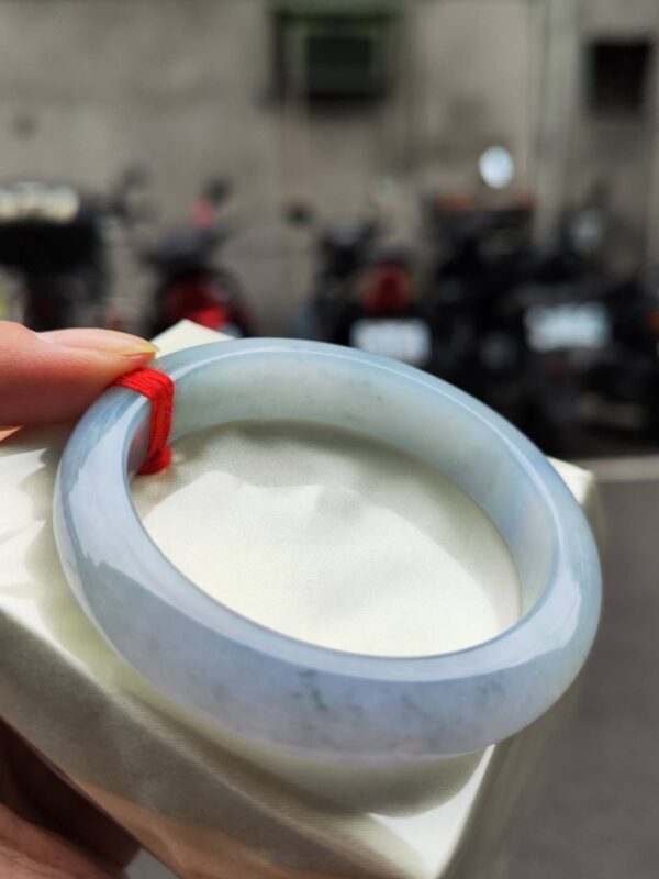 🌸冰透紫羅蘭飄花正圈手鐲  天然緬甸玉A貨 🌸