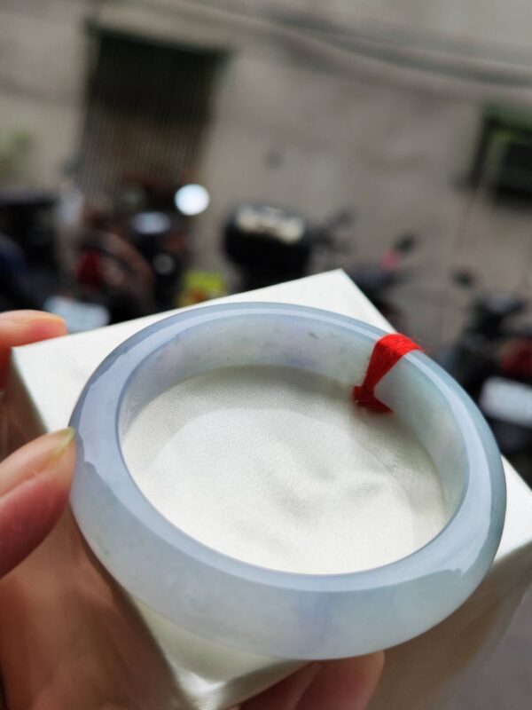 🌸冰透紫羅蘭飄花正圈手鐲  天然緬甸玉A貨 🌸