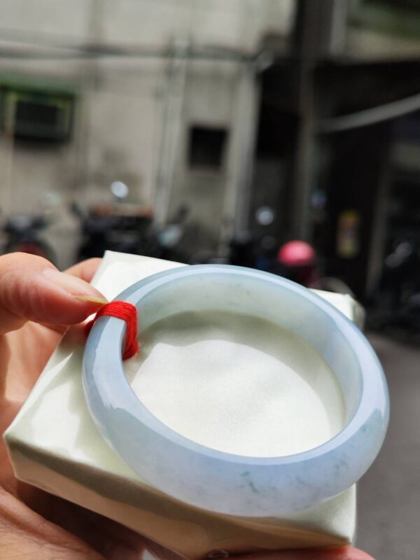 🌸冰透紫羅蘭飄花正圈手鐲  天然緬甸玉A貨 🌸