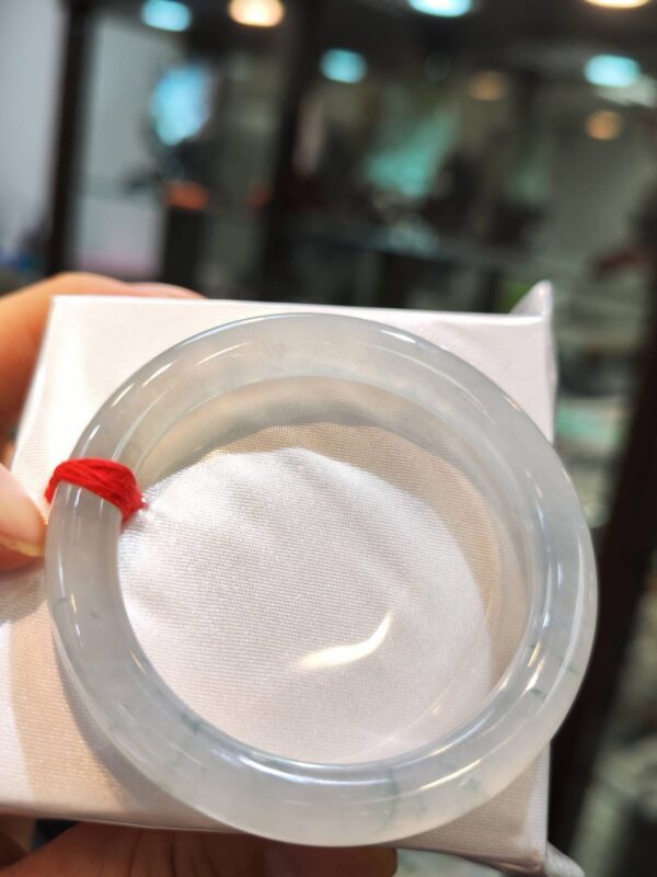 🌸  放光玻璃種飄花圓骨手鐲  天然緬甸玉A貨 🌸