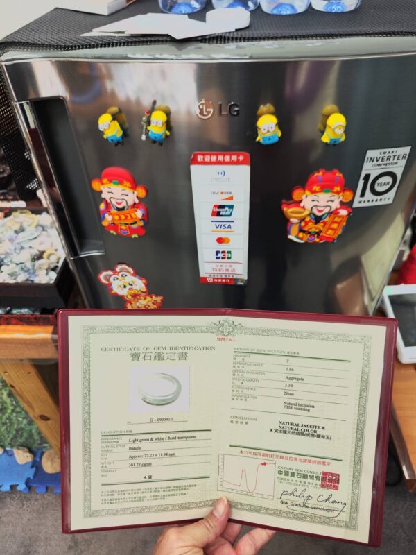 🌸  冰種飄淡綠正圈厚庄手鐲  天然緬甸玉A貨 🌸