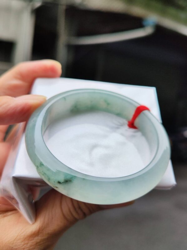 🌸  冰玻飄花正圈手鐲  天然緬甸玉A貨 🌸