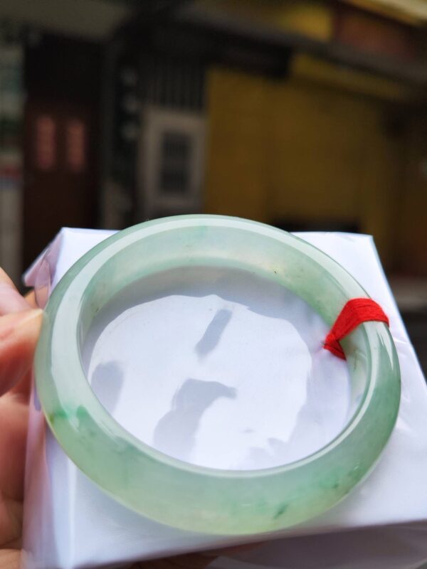 🌸  放光玻璃種正圈手鐲  天然緬甸玉A貨 🌸