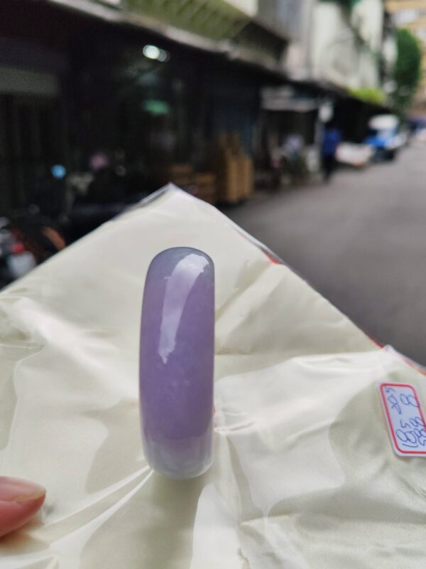 🌸 濃豔粉紫羅蘭寬版正圈手鐲｜天然緬甸玉A貨 🌸