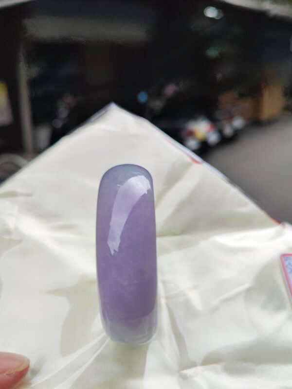 🌸 濃豔粉紫羅蘭寬版正圈手鐲｜天然緬甸玉A貨 🌸