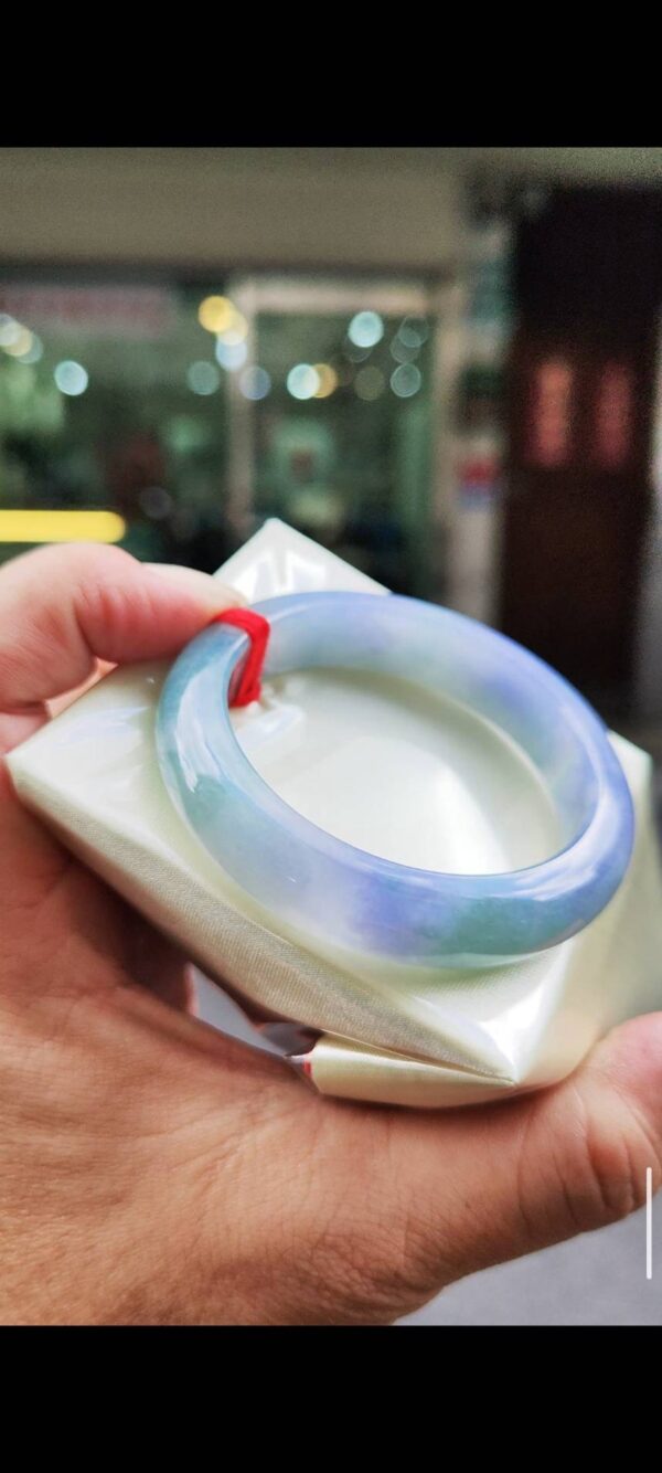 🌸 冰透濃豔紫羅蘭正圈手鐲｜天然緬甸玉A貨 🌸