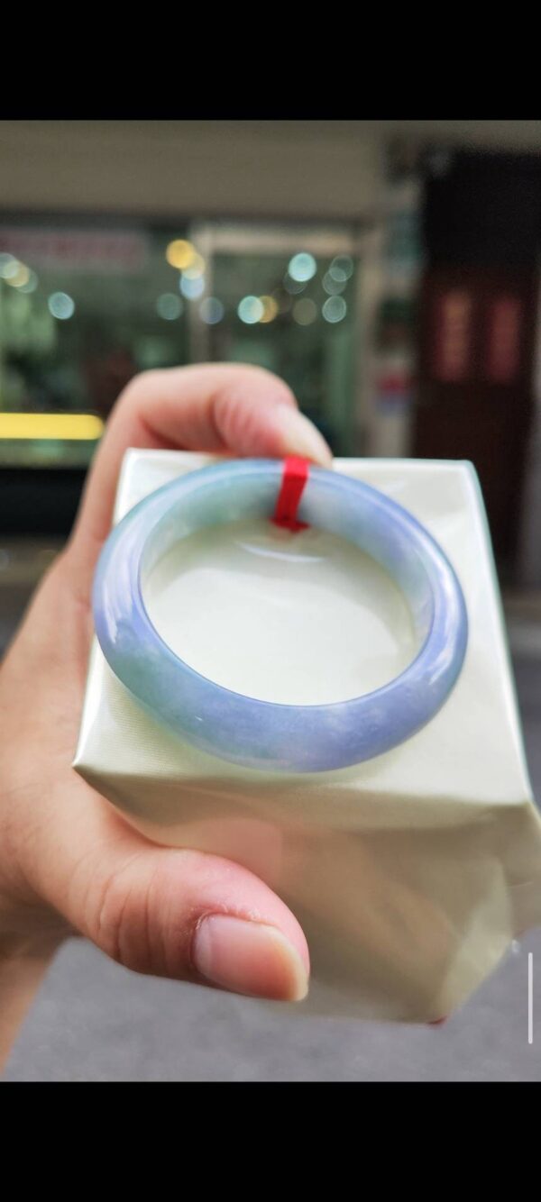 🌸 冰透濃豔紫羅蘭正圈手鐲｜天然緬甸玉A貨 🌸