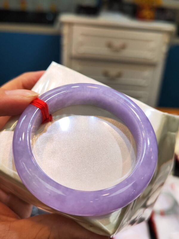 🌸 濃豔粉紫羅蘭正圈手鐲｜天然緬甸玉A貨 🌸