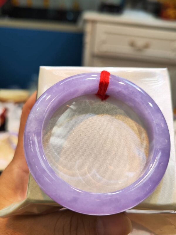 🌸 濃豔粉紫羅蘭正圈手鐲｜天然緬甸玉A貨 🌸