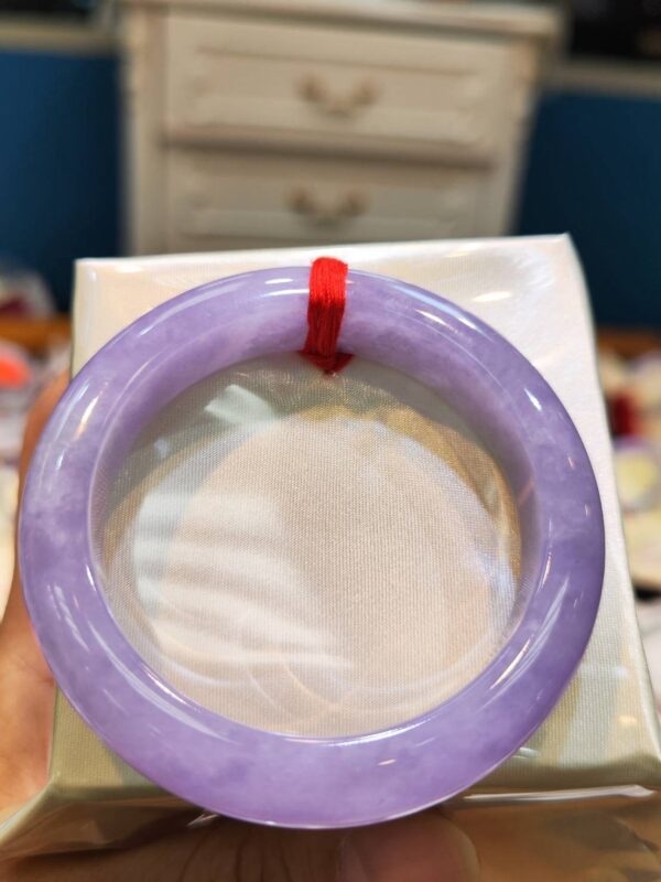 🌸 濃豔粉紫羅蘭正圈手鐲｜天然緬甸玉A貨 🌸