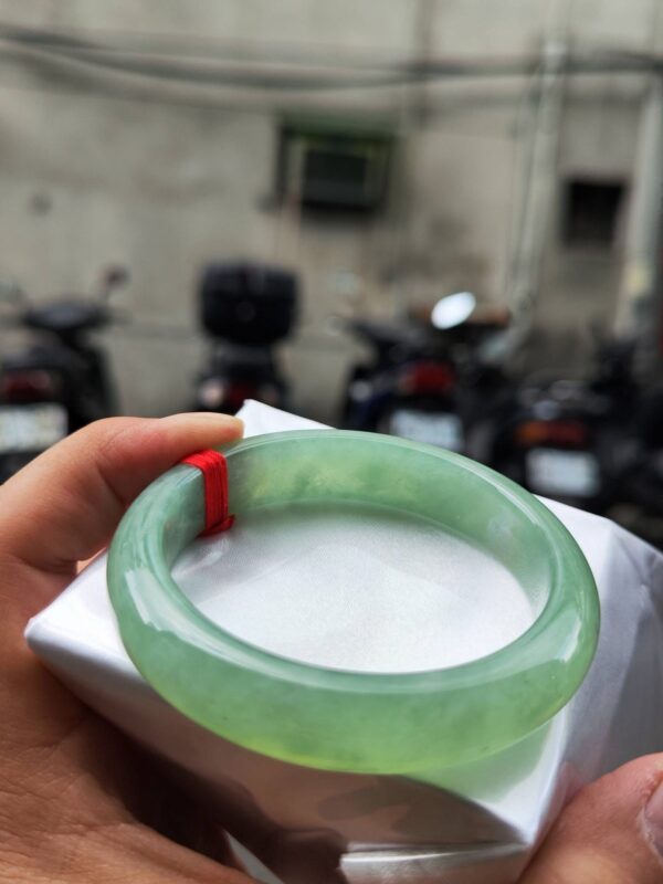 🌸  冰種滿色蘋果綠正圈骨手鐲  天然緬甸玉A貨 🌸