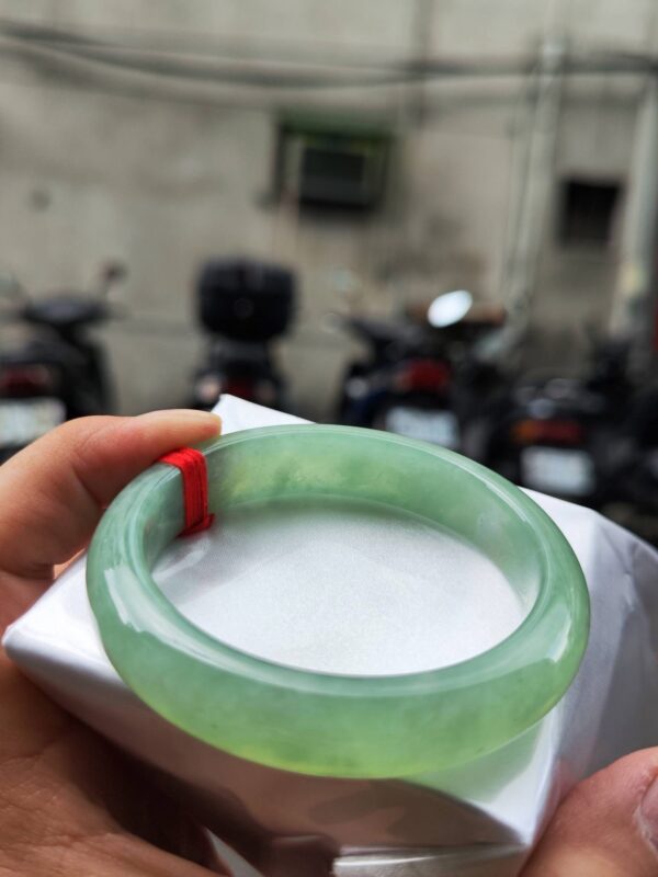 🌸  冰種滿色蘋果綠正圈骨手鐲  天然緬甸玉A貨 🌸