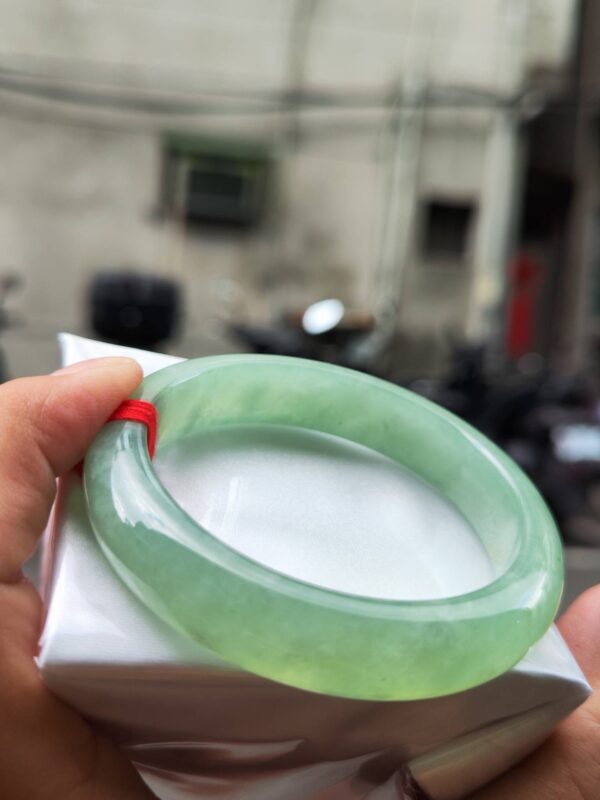 🌸  冰種滿色蘋果綠正圈骨手鐲  天然緬甸玉A貨 🌸