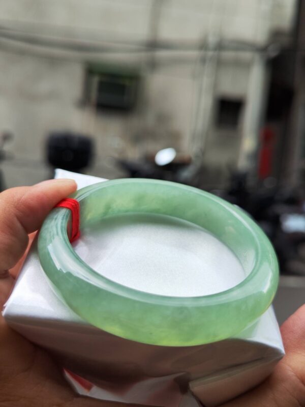 🌸  冰種滿色蘋果綠正圈骨手鐲  天然緬甸玉A貨 🌸