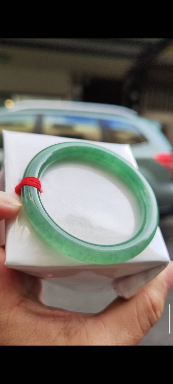 🌸  冰種滿綠正圈圓骨手鐲  天然緬甸玉A貨 🌸