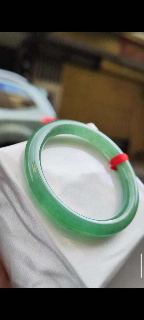 🌸  冰種滿綠正圈圓骨手鐲  天然緬甸玉A貨 🌸