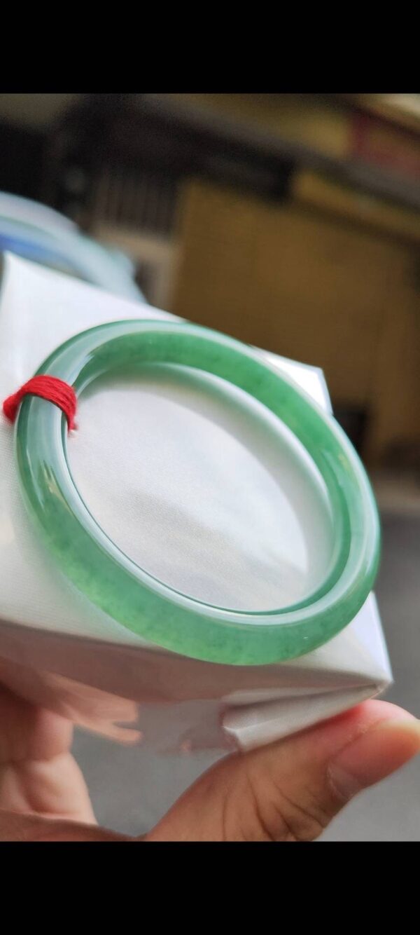 🌸  冰種滿綠正圈圓骨手鐲  天然緬甸玉A貨 🌸