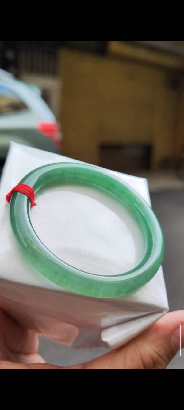 🌸  冰種滿綠正圈圓骨手鐲  天然緬甸玉A貨 🌸