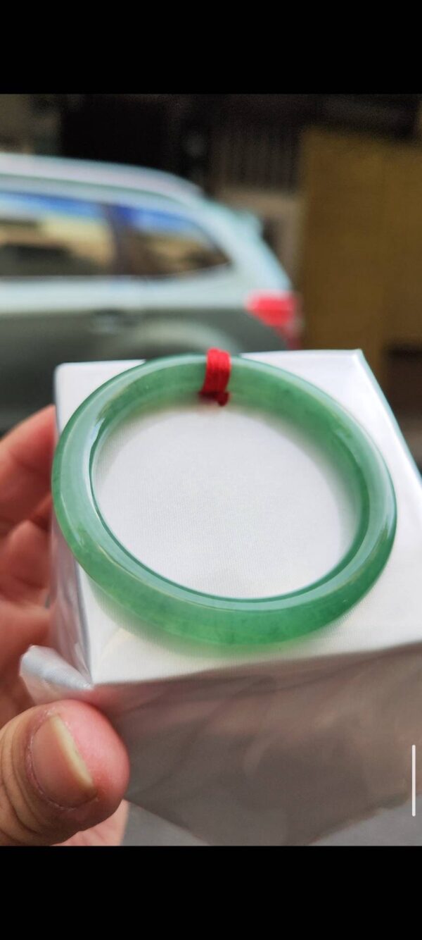 🌸  冰種滿綠正圈圓骨手鐲  天然緬甸玉A貨 🌸