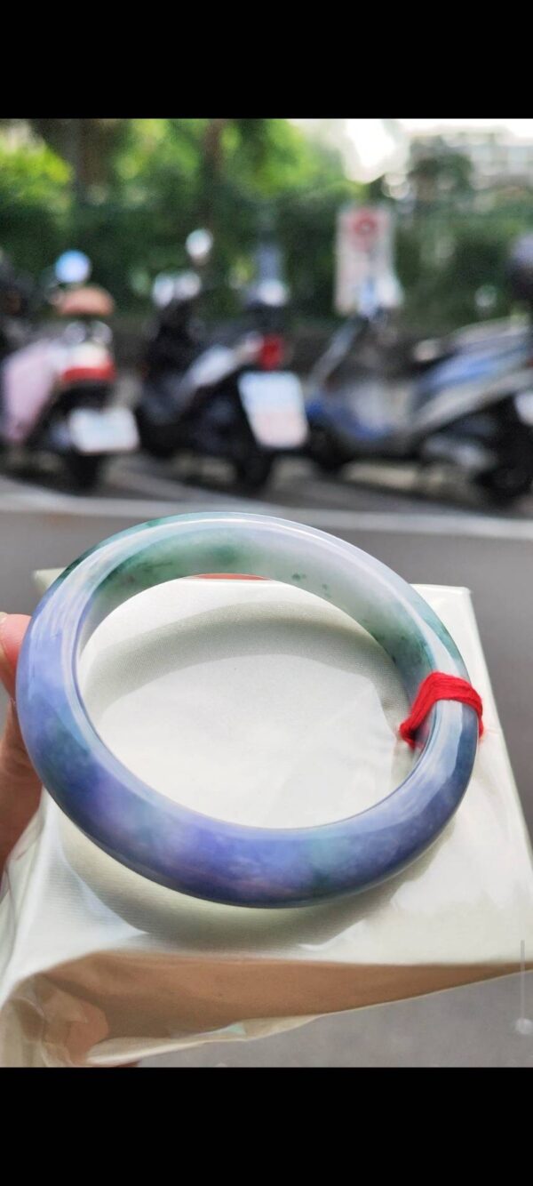 🌸 冰透濃豔紫羅蘭正圈手鐲｜天然緬甸玉A貨 🌸